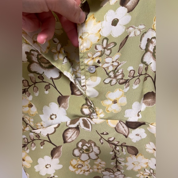 Vintage 90s No Boundaries Green Floral Dress Size 5 - Picture 3 of 6